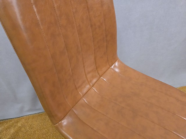 4x stoel smokey cognac pu - afbeelding 3 van  4