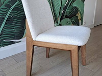 4x stoel walnootkleur - beige - afbeelding 3 van  3