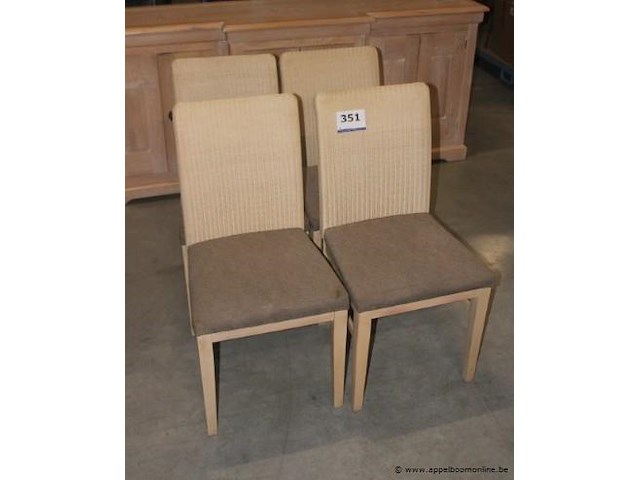 4x stoelen eik natuur - vlechtwerk - afbeelding 1 van  1