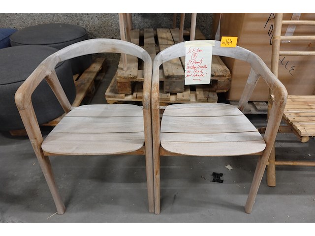 4x teak outdoor stoel - afbeelding 1 van  7