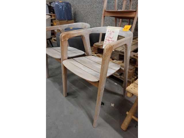 4x teak outdoor stoel - afbeelding 2 van  7