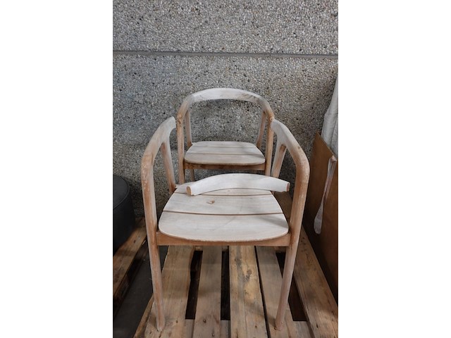 4x teak outdoor stoel - afbeelding 3 van  7