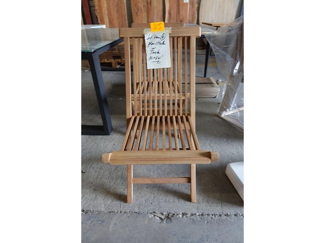 4x teak plooistoel - afbeelding 1 van  4