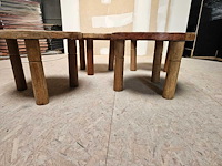 4x teak salontafel buiten 60cm ø - afbeelding 2 van  3