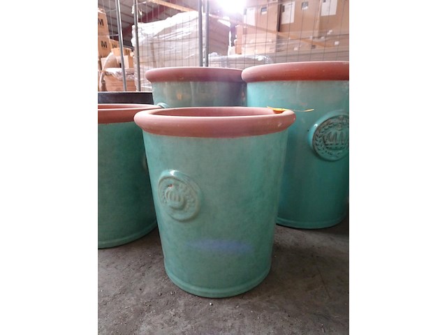 4x terracotta bloembakken - afbeelding 3 van  4
