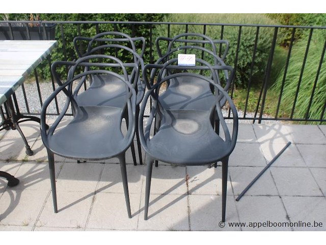 4x terrasstoelen, kunststof - afbeelding 1 van  1