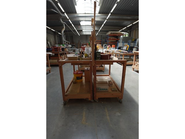 4x verrijdbare houten werkbank - afbeelding 5 van  5