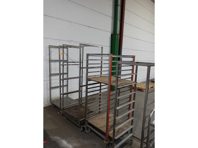 4x verrijdbare inox rek - afbeelding 1 van  5