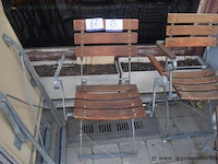 4x vouwstoel, met houten latten en metalen frame - afbeelding 1 van  1