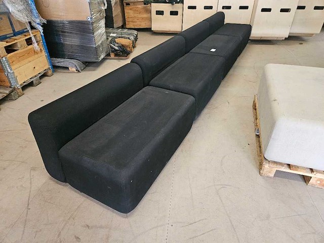 4x zetel zwart 120x75cm - afbeelding 1 van  1