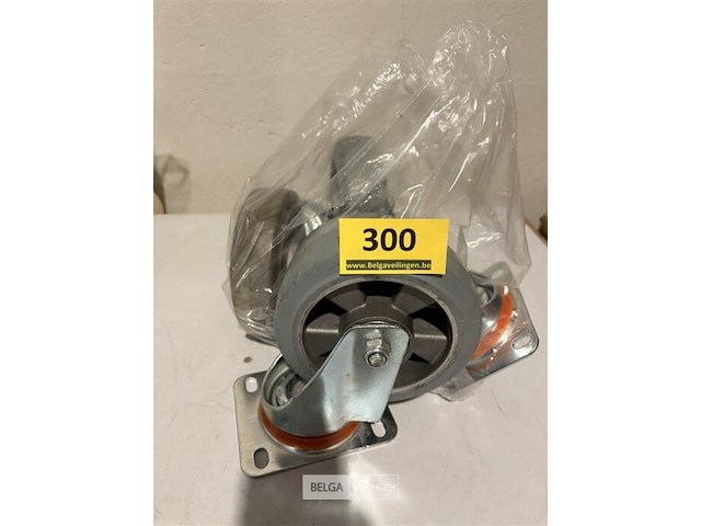 4x zwenkwiel diameter 160mm - plaat 140x110mm - hoogte 195mm - 300kg - afbeelding 1 van  3