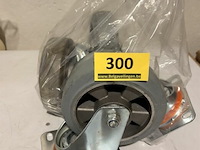 4x zwenkwiel diameter 160mm - plaat 140x110mm - hoogte 195mm - 300kg