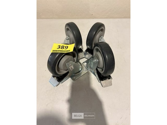 4x zwenkwiel met rem diameter 120mm - plaat 105x85mm - hoogte 160mm - afbeelding 1 van  3
