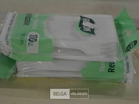 4x100st plastieken vorken en 2x100st plastieken messen - afbeelding 1 van  2