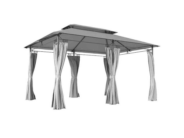 4x3 m tuinprieel met flysheet en zijmuren - afbeelding 2 van  6