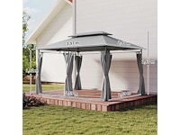 4x3 m tuinprieel met flysheet en zijmuren - afbeelding 3 van  6