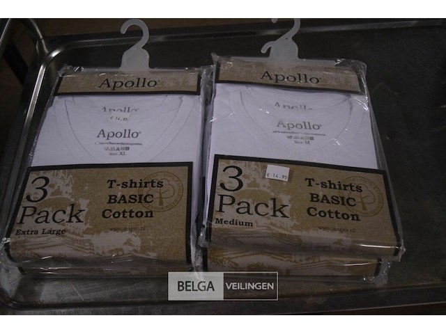 4x3st apollo t-shirt katoen mt m,l,xl - afbeelding 1 van  5
