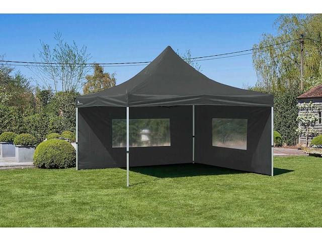 4x4m partytent - aluminium - antraciet - vouwtent.eu - afbeelding 1 van  7