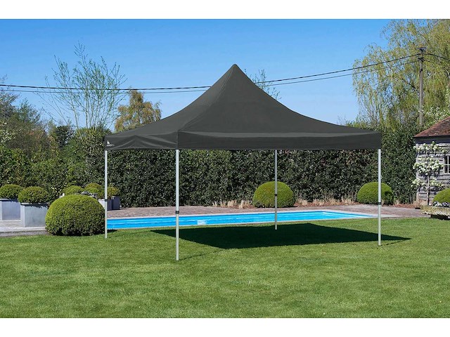 4x4m partytent - aluminium - antraciet - vouwtent.eu - afbeelding 2 van  7