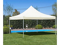 4x4m partytent - aluminium - zand - vouwtent.eu - afbeelding 2 van  8