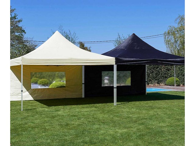 4x4m partytent - aluminium - zand - vouwtent.eu - afbeelding 3 van  6