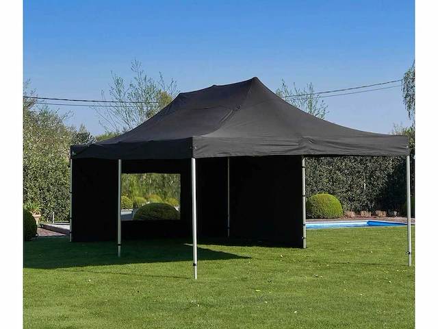 4x8m partytent - aluminium - zwart - vouwtent.eu - afbeelding 1 van  10