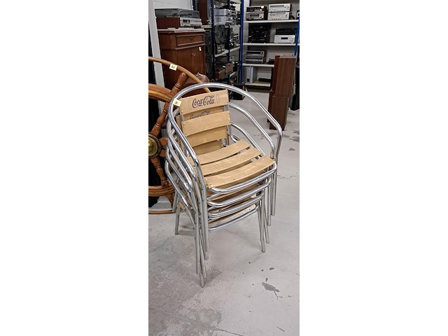 5 aluminium coca cola stoelen - afbeelding 1 van  1
