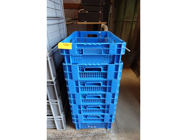 5 blauwe bakken d. 24 cm en 1 blauwe bak d. 14cm b.36 l. 56cm - afbeelding 1 van  4
