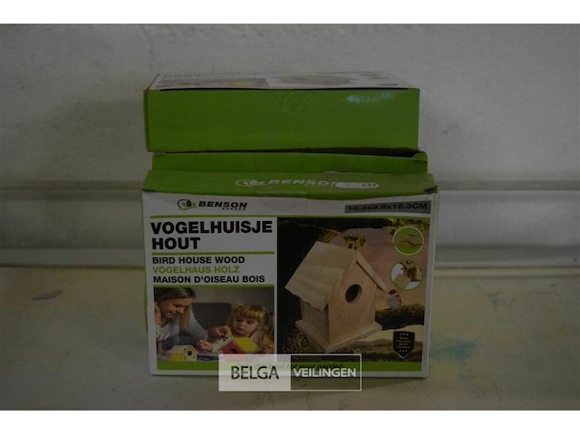 5 bouw vogelhuisjes 10,4x9,6x12,3cm - afbeelding 1 van  2