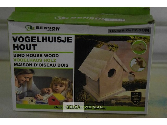 5 bouw vogelhuisjes 10,4x9,6x12,3cm - afbeelding 2 van  2