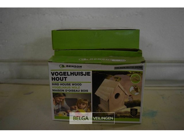 5 bouw vogelhuisjes 10,4x9,6x12,3cm - afbeelding 1 van  2