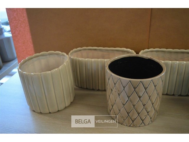 5 div emaille terracotto vazen - afbeelding 2 van  3