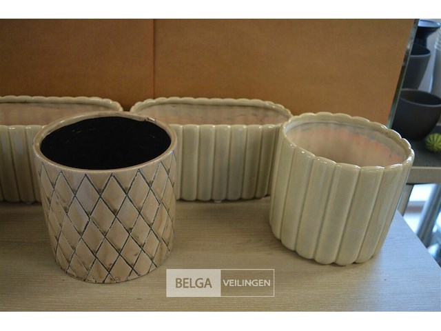 5 div emaille terracotto vazen - afbeelding 3 van  3