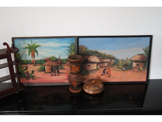 5 diverse houten decoratiestukken - afbeelding 1 van  4