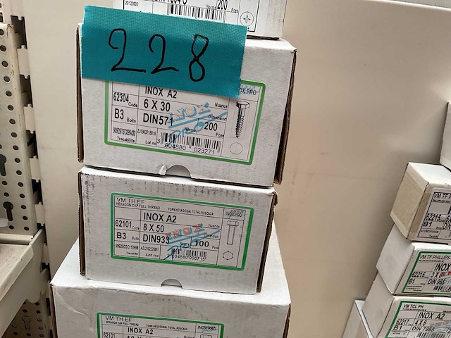 5 dozen inox houtschroeven en bouten - afbeelding 3 van  5