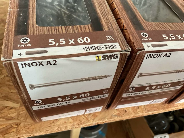 5 dozen inox terras schroeven 5,5x60 mm met bits - afbeelding 2 van  7