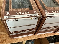 5 dozen inox terras schroeven 5,5x60 mm met bits - afbeelding 2 van  7