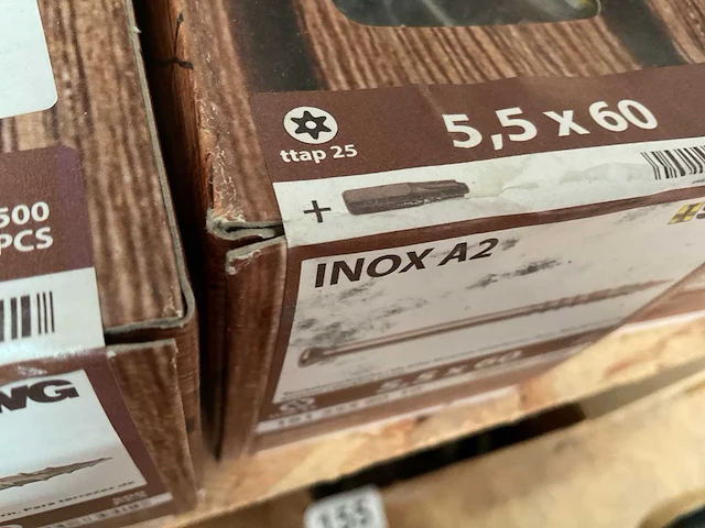 5 dozen inox terras schroeven 5,5x60 mm met bits - afbeelding 7 van  7