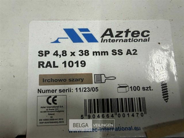 ± 5 dozen schroeven aztex rvs - afbeelding 3 van  3