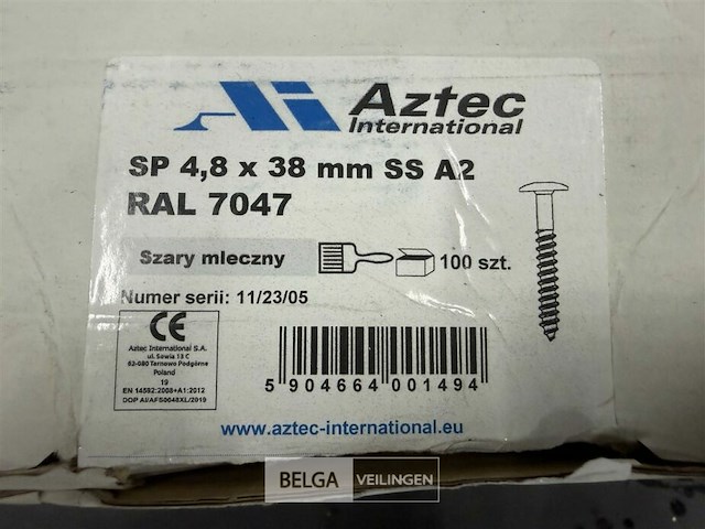 ± 5 dozen schroeven aztex rvs - afbeelding 2 van  2