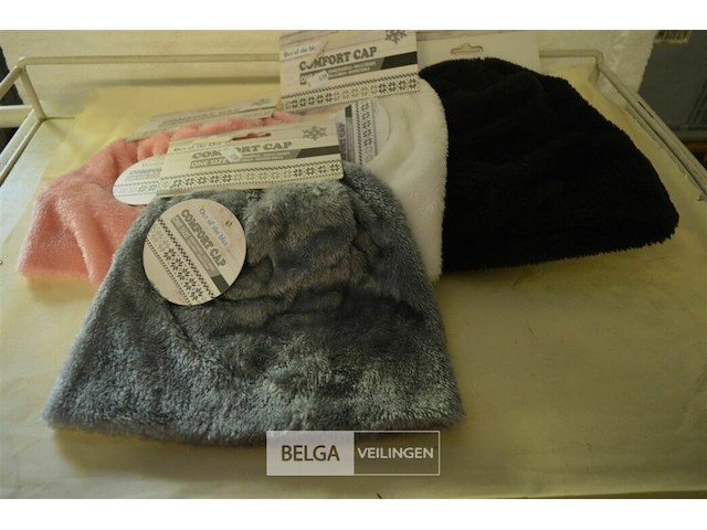 5 fleece wintermutsen div. kleuren - afbeelding 1 van  4