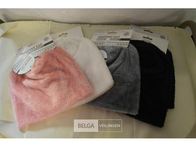 5 fleece wintermutsen div. kleuren - afbeelding 1 van  3