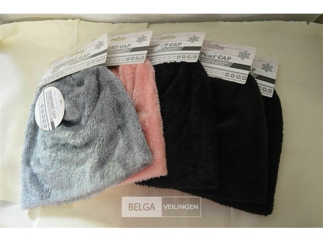 5 fleece wintermutsen div. kleuren - afbeelding 1 van  4