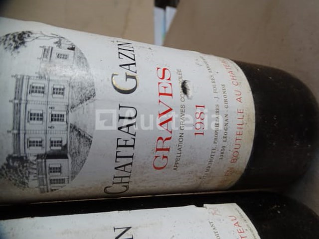 5 flessen bordeaux graves château gazin 1981 - afbeelding 1 van  4