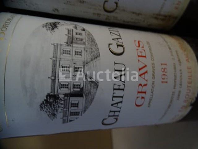 5 flessen bordeaux graves château gazin 1981 - afbeelding 2 van  4