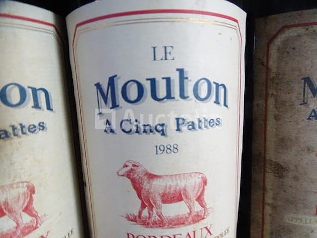 5 flessen bordeaux le mouton à cinq pattes 1988 - afbeelding 3 van  4