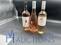 5 flessen diverse roséwijn
