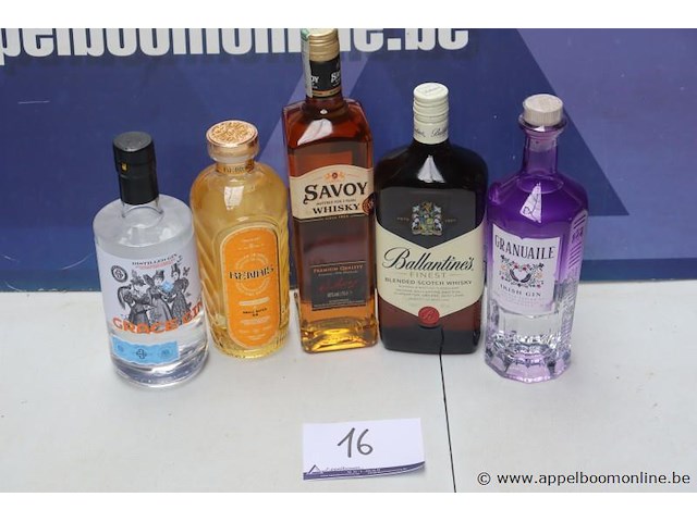 5 flessen diverse sterke drank - afbeelding 1 van  1