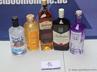 5 flessen diverse sterke drank - afbeelding 1 van  1