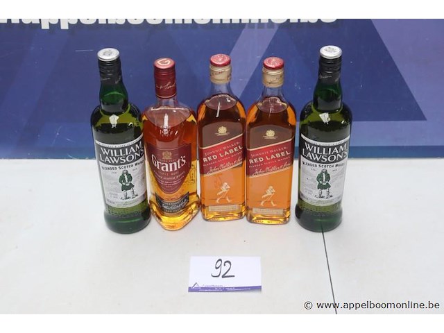 5 flessen whiskey - afbeelding 1 van  1